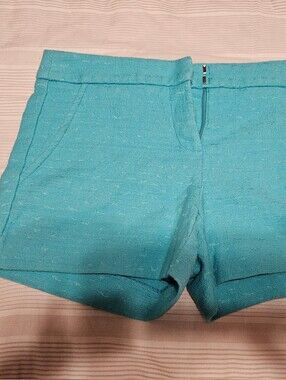 Trina Turk Teal High-Rise Knit Shorts